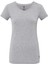 Kadın Gri Melanj Kısa Kollu V Yaka T-Shirt 66004 2