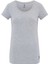 Kadın Gri Melanj Derin Yuvarlak Yaka T-Shirt 66003 1