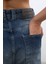 Kadın Yüksek Bel Skater Fit Jean Pantolon Lacivert 10