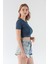 Basic Bisiklet Yaka Crop Tişört 3