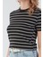 Basic Çizgili Crop Tişört 5