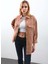 Kadın Oversize Jean Gömlek Bej 6