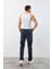 Erkek Likralı Straight Fit Jean Pantolon Mavi 4
