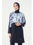 Kadın Crop Detaylı Sporcu Beli Lastikli Tam Kapalı Tesettür Mayo 3008-25 Koyu Lacivert 4