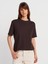31218 Dikiş Detaylı T-Shirt-Koyu Kahve 1