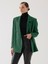Kazayağı Desen Kruvaze Yeşil Oversize Blazer Ceket 2
