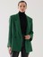 Kazayağı Desen Kruvaze Yeşil Oversize Blazer Ceket 3
