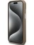 Apple iPhone 15 Kılıf Guess Orjinal Lisanslı M-Safe Şarj Özellikli Grained Triangle Kapak Kahverengi 4