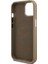 Apple iPhone 15 Kılıf Guess Orjinal Lisanslı M-Safe Şarj Özellikli Grained Triangle Kapak Kahverengi 5