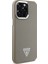 Apple iPhone 13 Pro Max Kılıf Guess Lisanslı M-Safe Şarj Özellikli Grained Triangle Kapak Kahverengi 3
