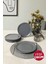 Mat Gri Bloom Pasta Tabağı 24 cm 6 Adet 959 1