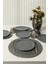 Mat Gri Bloom Pasta Tabağı 24 cm 6 Adet 959 5