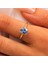 FasekGold 1.50 Karat London Blue Topaz Tektaş 925 Ayar Gümüş Evlilik Teklifi Yüzüğü-Hediye Gümüş Tektaş Yüzük 6
