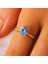 FasekGold 1.50 Karat London Blue Topaz Tektaş 925 Ayar Gümüş Evlilik Teklifi Yüzüğü-Hediye Gümüş Tektaş Yüzük 9