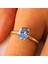 FasekGold 1.50 Karat London Blue Topaz Tektaş 925 Ayar Gümüş Evlilik Teklifi Yüzüğü-Hediye Gümüş Tektaş Yüzük 5