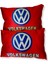 Volkswagen Uyumlu Dijital Baskılı Kırmızı Araç Seyahat Boyun Yastık | 2'li Set 1