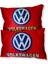 Volkswagen Dijital Baskılı Kırmızı Araç Seyahat Boyun Yastık 2'li Set | Volkswagen Oto Ayna Askısı 3