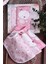 Pembe Bear Desenli Sıvı Geçirmez 3'lü Mama ve Salya Önlüğü 0-18 Ay 2