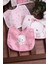 Pembe Bear Desenli Sıvı Geçirmez 3'lü Mama ve Salya Önlüğü 0-18 Ay 5