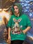 Sweatshirt,leopar Detayları,el Işi,yüksek Kalite,3iplik,pamuklu,yeşil,cepli,şapkalı,taşli ve Inci 1