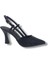 4001 Kadın Siyah Burnu Kapalı Arkası Açık Pırıltılı Stiletto Ayakkabı 1