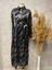 25Y3416 Elbise Saten Zebra Desen Beli Bağlamalı - Vishne - 25Y3416 - Siyah - 38 1