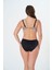 2025 Kreasyonu Siyah Beyaz Çiçek Desenli Bikini Takımı Battal Beden 2