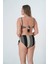 2025 Kreasyonu Bej Çizgi Desenli Bikini Takımı Battal Beden 2