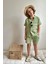 Nefes Alan Müslin Kumaş Cepli Yazlık Erkek Çocuk Rahat Takım - Yeşil 3