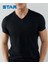 Erkek Siyah Organik Bambu V Yaka T-Shirt 2