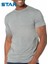 Erkek Gri Organik Bambu Sıfır Yaka Kısakol T-Shirt 2