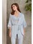 Dantelli Sabahlıklı Penye Pijama Takımı Mist 1