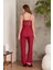 Dantelli Sabahlıklı Penye Pijama Takımı Bordo 2