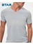 Erkek Gri Modal V Yaka T-Shirt 1