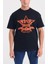 Erkek Siyah Oversize Star Paris Baskılı T-Shirt 1