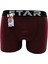 Erkek Bordo Beli Kemerli Lycralı Boxer 1