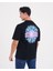 Erkek Oversize Alev Baskılı T-Shirt 5
