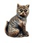 Antika Tarz Dekoratif Pirinç Kedi Kapı Tokmağı, Taktak - 110X80MM, Antik 1