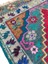 El Dokuma Vintage Karabağ Halısı 55X120 Kırmızı Yeşil Yün Eskitme 3