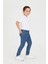 Erkek Çocuk Slim Fit Mavi Kot Jean Pantolon Beli Ayarlanabilir Lastikli Düğmeli LX314 2