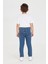 Erkek Çocuk Slim Fit Mavi Kot Jean Pantolon Beli Ayarlanabilir Lastikli Düğmeli LX314 4