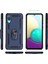 Samsung Galaxy A02 Kılıf Sofya Yüzüklü Silikon Kapak - Lacivert Dpmah 3