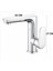 Lavabo Bataryası Krom Banyo Lavabo Musluk Ağır Prinç Gövde Döner Boru Modern Lüks Armatür Gümüş Gri 5