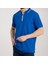 Fermuarlı Yaka Saks Mavi Regular Fit 1