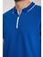 Fermuarlı Yaka Saks Mavi Regular Fit 4