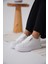 Nova Premium Kadın Gümüş Detaylı Beyaz Sneaker 2