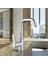 Lavabo Bataryası Krom Banyo Lavabo Musluk Ağır Prinç Gövde Döner Boru Modern Lüks Armatür Gümüş Gri 3