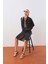 Kadın Antrasit Slim Fit Jean Ceket 1