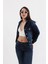 Kadın Koyu Mavi Slim Fit Jean Ceket 4