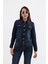 Kadın Koyu Mavi Slim Fit Jean Ceket 5